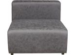 Modulo Divano 'Suldal' Elemento Di Seduta Sezione Centrale 110 X 83 X 68 Cm Finto Camoscio Nero