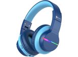 Luci Led, Cuffie Over-Ear Per Bambini Con Limite Di Volume Di 74/85/94 Db, Autonomia Di 85 Ore, Bluetooth 5.2, Microfono Integrato