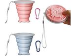 Confezione Da 2 Tazze Pieghevoli, Coperchio Della Tazza Pieghevole Riutilizzabile, Tazza In Silicone, Adatta Per Campeggio, Viaggi, Sport, Picnic, Ecc.