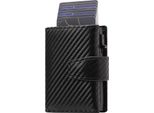 Porta Carte Con Tasca Portamonete | Portafoglio Uomo Protezione Rfid | Portafoglio In Vera Pelle | Mini Portafoglio Uomo Sottile | Porta Carte Pop-Up Z