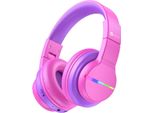 Luci Led, Cuffie Over-Ear Per Bambini Con Limite Di Volume Di 74/85/94 Db, Autonomia Di 85 Ore, Bluetooth 5.2, Microfono Integrato