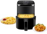 Friggitrice Ad Aria Calda, Friggere Senza Olio, 5 L, Touch Pad, 8 Programmi, Dimmerabile Fino A 200 °C, Timer 60 Minuti, Spegnimento Automatico, Nero