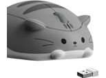 Akko Mouse Portatile Senza Fili, Mouse A Forma Di Gatto, 2,4 Ghz Con Ricevitore Usb, Tracciamento Ottico A 1200 Dpi, Ergonomico, Clic Silenzioso, Silenzioso