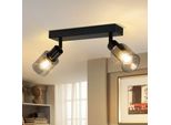Zmh Faretto Da Soffitto 2 Fiamme Vintage Plafoniera E14 Lampada Da Soffitto Industriale In Metallo E Vetro Orientabile 350° Faretto Da Soffitto Faretti Da Parete Per Corridoio Cucina Soggiorno Senza Lampadine
