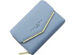 Portafoglio Donna In Finto Cuoio Con Tasca Portamonete Con Cerniera Mini Portafoglio Porta Carte Di Credito Con 9 Slot Per Carte, Regali Per Le Donne (Blu)