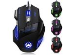 [Nuova Versione] Mouse Da Gioco Zelotes, Mouse Con Cavo, Mouse Per Computer, 7200 Dpi 7 Pulsanti Led Ottico Usb Mice Gamer Pc Mac Desctop Noturbook, Nero