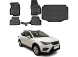 Set Tappetini E Fodera Bagagliaio Per Seat Arona 2017-2025 In Gomma Tpe Nero 5X