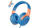 Cuffie Per Bambini Con Microfono, Cuffie Over-Ear Per Scuola/Viaggio/Pc/Tablet, Limitatore Di Volume 85/94Db, Suono Stereo, Pieghevoli, Condivisione Audio