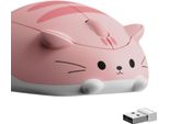 Mouse Senza Fili Akko Cat, 2,4 Ghz Con Ricevitore Usb Nano, 3 Pulsanti, Tracciamento Ottico A 1200 Dpi, Ergonomico, Clic Silenzioso, Per Utenti Destrimani E Mancini