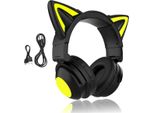 Cuffie Per Bambini, Bluetooth, Orecchie, Ragazze, Con Microfono E Spina Da 3,5 Mm, Cuffie Stereo, Senza Fili, Bluetooth, Con Orecchie Da Gatto Per La Scuola