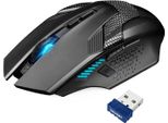 Mouse Da Gioco Senza Fili Tecknet, Mouse Da Gioco Senza Fili A 2,4 Ghz Con 8 Pulsanti, 4800 Dpi, 20 Milioni Di Clic, Mouse Senza Fili, Mouse Ottico Ergonomico