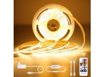 Striscia Led Cob, Bianco Caldo, 5 M, Dimmerabile, 24 V, 3000 K, Striscia Luminosa, Autoadesiva, Impermeabile IP44, Regolatore Di Alimentazione Luce Sottovalutata,