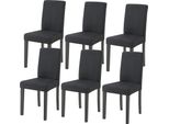 Sedia Da Pranzo 'Hamburg' Set Di 6 Sedie Imbottite Gambe In Legno Nero