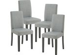 Sedia Da Pranzo 'Hamburg' Set Di 4 Sedie Imbottite Gambe In Legno Grigio Chiaro