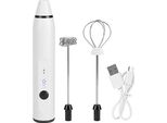 Piccolo Frullino Elettrico, Mini Frullatore A Carica Usb, Frullatore A Mano Di Latte, Frullatore Per Caffè Latte E Cioccolata Calda (Bianco)
