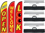 498,5Cm Beachflag Banner Pubblicitario Bandiera Bandiera Open Look Welcome
