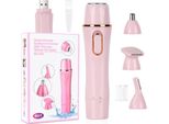 Rasoio Elettrico Da Donna Acwoo, Rasoio Da Donna, Asciugacapelli 4 In 1, Epilatore Indolore Zona Bikini, Ascelle, Gambe, Braccia Viso, Impermeabile