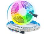 Striscia Led Rgbw 24 V 120 Led/M Superbright 5050SMD Rgb + Bianco Caldo (2700 K - 3000 K) 4 Colori In 1 Striscia Luminosa Autoadesiva IP20, Non Impermeabile