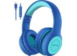 Cuffie Per Bambini Earfun, Con Cavo USB-C, Limitatore Di Volume Da 85/94Db, Pieghevoli, Regolabili, Suono Stereo, Microfono Hd, Condivisione Audio, Over Ear