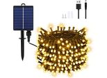 Dalugo Luci Solari Da Esterno, 22 M, 200 Led Bianco Caldo Resistenti Alle Intemperie, 8 Modalità, Giardino, Cortile, Terrazza, Decorazioni Per Matrimoni
