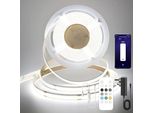 Fuiqi Striscia Led Cob 5 M, Bianco Luce Diurna 6000 K Adattatore 24 V, Telecomando Smart App, Striscia Dimmerabile, 320LED/M, Cri> 90,8 Mm Di Larghezza, Adatto
