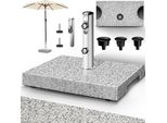 Tillvex® Supporto Per Ombrellone In Granito Con Maniglia Di Trasporto Grigio - 27 Kg Rettangolare | Supporto Per Ombrellone Con Tubo In Acciaio Inox | Supporto Per Ombrellone Da Balcone Per Pali Dell'ombrellone Da 16 A 48 Mm E Diametro Dell'ombrellone Da 300 Cm
