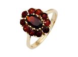 Goldring Jobo Gr. 50, Gelb (Gelbgold 375), Fingerringe, Damen, 50, Gelbgold 375, Goldring, 375 Gold Mit Granat