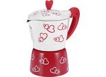 Caffettiera Espresso In Alluminio - Caffettiera Italiana Red Heart Moka Pot Coffee Express (En)