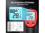 Termometro Laser A Infrarossi Eventek, -50 +550 °C, Pirometro Ir, Misuratore Di Temperatura, Misuratore Digitale Senza Contatto, Illuminazione Lcd, Nero/Rosso
