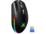Mouse Da Gioco Senza Fili Tecknet, Mouse Da Gioco Cablato Rgb 2.4G/USB-C, Ricaricabile A 8000 Dpi, Mouse Da Gioco Per Pc Con Pulsanti Programmabili, 72G