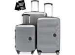 Hauptstadtkoffer Mitte - Set Di Valigie 3 Misure + Etichetta Digitale Per Bagagli, Trolley Da Viaggio Con Espansione Xl Set Di Valigie Bagaglio Da Stiva, Argento Opaco