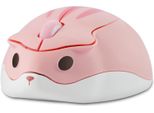 Mouse Senza Fili Carino A Forma Di Criceto Cartoon Mouse Portatile Da Viaggio 2.4Ghz 1200DPI Mouse Ottico Senza Fili Con Ricevitore Usb Mouse Compatto E Silenzioso Rosa