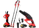Motosega Elettrica Telescopica 3 In 1, Potenza 3500 W, Lunghezza Di Taglio 15 Cm, Velocità Motore 0-20000 Giri/Min, Con 2 Batterie