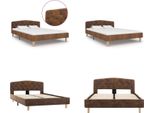 Vidaxl Struttura Letto Marrone Effetto Scamosciato 120X200 Cm - Struttura Letto - Cornici Letto - Struttura Letto - Letto