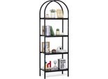 Libreria Rustica Scaffale In Metallo A 4 Livelli Soggiorno Ufficio 1,8 M