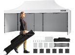 Padiglione 304,8X609,6X320Cm Tenda Da Giardino 500Dpoliuretanotessuto Argento Padiglione Pieghevole Regolabile In Altezza Incl. Borsa Di Stoccaggio Tenda Per Feste 12-16 Persone Tenda Pop Up Padiglione Da Giardino Per Campeggio