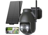 Iegeek Telecamera Di Sorveglianza Solare 2K 3MP Per Esterni, Batteria Per Telecamera Ptz A 360°, Sensore Di Movimento Pir Wireless A 2,4 Ghz, Visione Notturna A Colori, Audio A 2 Vie, IP65