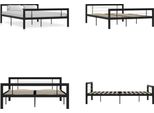 Vidaxl Struttura Letto In Metallo Bianco E Nero 160×200 Cm - Struttura Letto - Cornici Letto - Struttura Letto - Letto Matrimoniale