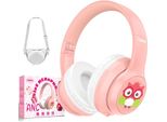 Cuffie Per Bambini Con Custodia, Bluetooth Via Cavo Per Bambini Con Cancellazione Attiva Del Rumore Anc, Cuffie Over Ear Regolabili E Pieghevoli Per La Scuola, I Viaggi