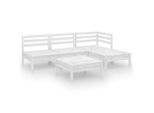Syfax™ Set Salotto Da Giardino 5 Pz In Legno Massello Di Pino Bianco