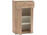 Milanihome.It - Armadietto Con Due Ante E Un Cassetto Per Soggiorno Cucina Bagno Fatto In Italia Cm 27X38X103 Hdi Coloremarrone Chiaro