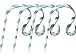 Inf 4 Pezzi Ganci Per Calze In Acciaio Inox 12Cm - Decorazioni Natalizie Per Caminetto Verde+Bianco