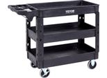 Carrello Di Servizio 103X43,5X85,7 Cm Carrello Di Sgombero Capacità Di Carico 249 Kg Carrello In Polipropilene Carrello Multiuso Con 3 Scomparti Carrello Da Cucina Con Ruote Piroettanti Carrello Da Officina Carrello Di Servizio