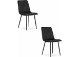 Valora Lava Chair Black Velvet X2 | Coppia Di Sedie In Velluto Nero Per Interni Eleganti