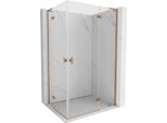 Mexen Mist-H L Duo Cabina Doccia Ad Anta Battente Destra 95 X 115 Cm, Trasparente, Rame Spazzolato - 8A5L-095L-115P-65-00