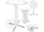 Tillvex® Gastro Bar Table Pieghevole Set Di 2 - Ø60Cm Bianco | Tavolo Da Bistrot Assemblato Finito | Tavolo Pieghevole Rotondo - Tavolo Da Festa Resistente Alle Intemperie | Tavolo Da Giardino Per Interni Ed Esterni