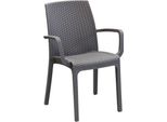 Milanihome.It - Poltrona Da Giardino Impilabile In Wicker Stampato Taupe Da Esterno Giardino Terrazzo Portico Locale Bardi Coloretaupe