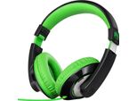 Cuffie Per Bambini Con Cavo, Regolabili, Suono Stereo, Jack Aux Da 3,5 Mm, Cuffie Over Ear Per Scuola, Ragazzi, Ragazze, Tablet Pc (Nero Verde)