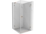 Mexen Lunar-B L Cabina Doccia A Battente Destra 100 X 100 Cm, Trasparente, Rame Spazzolato - 832L-100-100-65-00-P