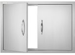 Porta Di Accesso Al Barbecue, 774 X 533 Mm, Doppia Porta Per Cucina Esterna, Porta In Acciaio Inox A Incasso, Porta Verticale A Parete Con Maniglie, Per Isola Barbecue, Postazione Barbecue, Mobile Esterno
